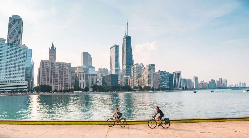biking in Chicago, IL